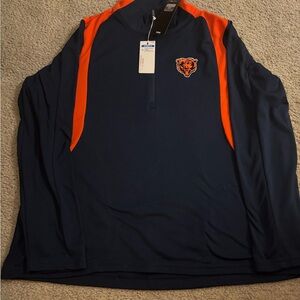 Chicago Bears NFL 1/4 Quarter Zip Pullover - Size XL, Antigua Blue/Orannge